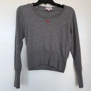 Vivienne Westwood Gray Sweater with Red Logo